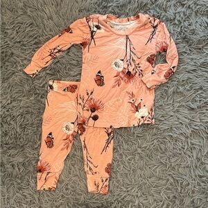 Milkmaid Goods Baby Girl 2-Piece Pink Floral Pajama Set 0-3 months